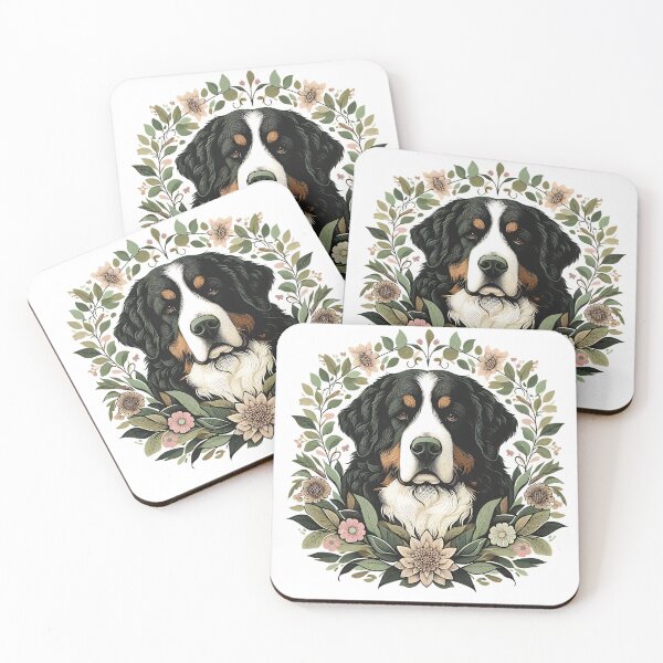 Item preview, Bernese Mountain Dog Botanical Nature Art Illustration3 designed and sold by BirdsnStuff.