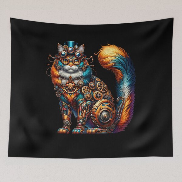 Item preview, Steampunk Cat Kitten Lover Fantasy Art designed and sold by Kimberley King Art  King Art.