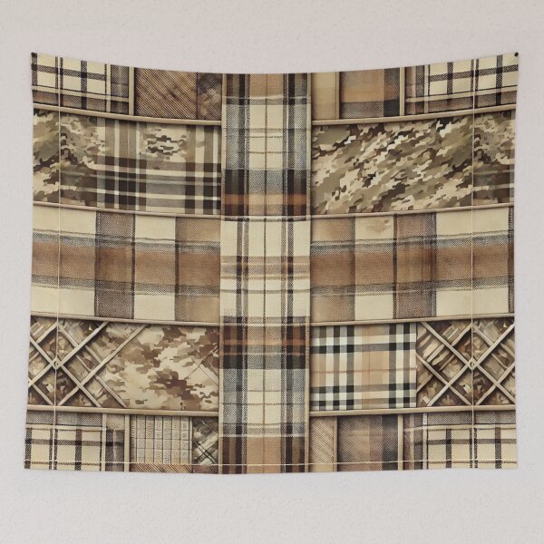 Item preview, Desert Storm Camo Plaid: A Tactical Tartan in Sand & Khaki designed and sold by Meta2Physical.