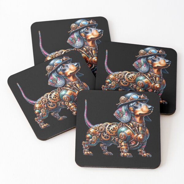 Item preview, Steampunk Dachshund Lover Fantasy Art designed and sold by Kimberley King Art  King Art.