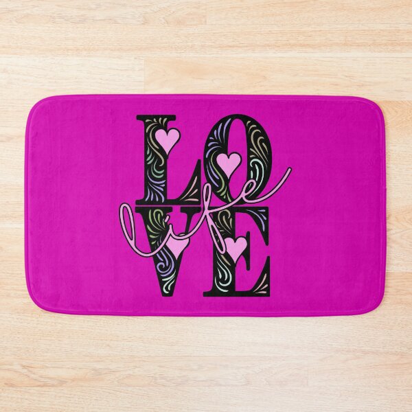Item preview, Love Life Decorative Typography Fuchsia designed and sold by MerryMakewell.