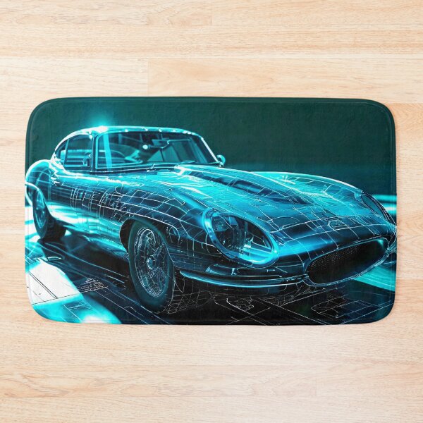 Item preview, E-Type Sketch in Blue  designed and sold by Peter Kraaibeek | Generative Designs and Car Art.