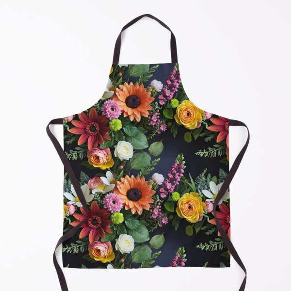 Item preview, Bright and colorful floral arrangement with various blooms and foliage on a dark background designed and sold by Giuseppe Cammino.
