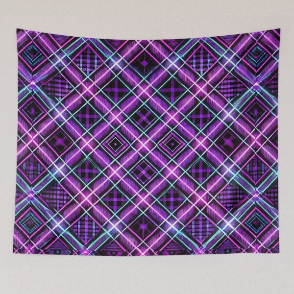 Item preview, Ultraviolet Plaid: A Cosmic Fusion of Plaid & Light designed and sold by Meta2Physical.