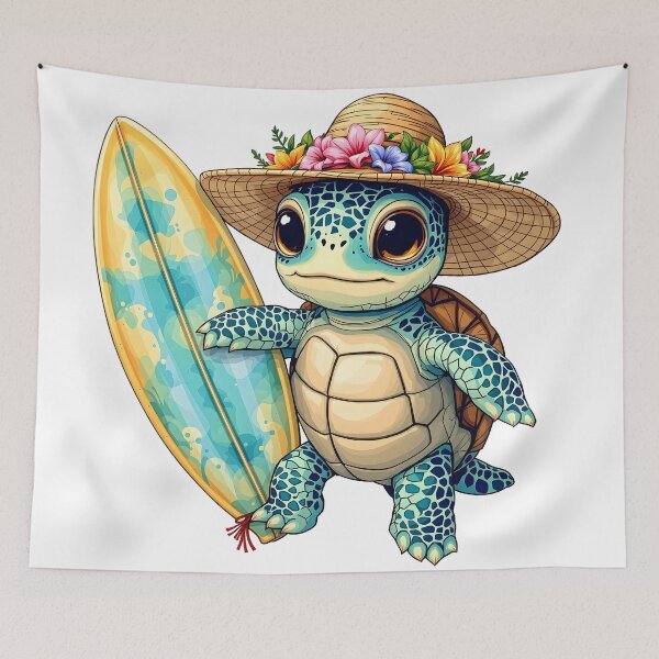 Item preview, turtle surfer designed and sold by rajdigitalarts.