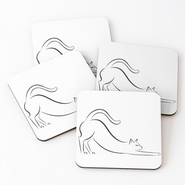 Item preview, Minimalist Stretching Cat – Elegant Line Art Design designed and sold by MuseAI.