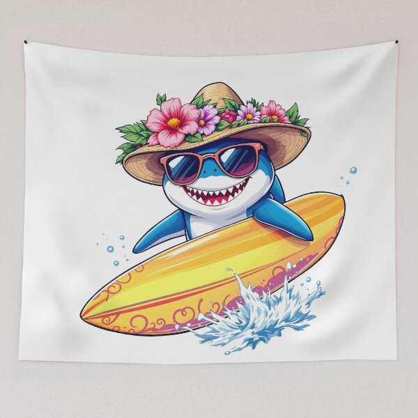 Item preview, surfer shark designed and sold by rajdigitalarts.