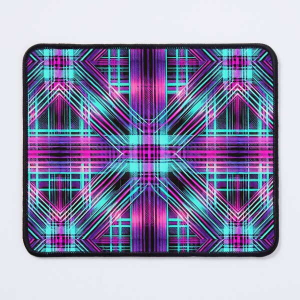 Item preview, Neon Cyber Plaid: A Futuristic Glow of Electric Colors designed and sold by Meta2Physical.