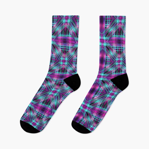 Item preview, Neon Cyber Plaid: A Futuristic Glow of Electric Colors designed and sold by Meta2Physical.