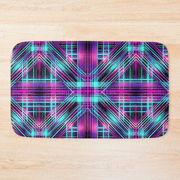 Item preview, Neon Cyber Plaid: A Futuristic Glow of Electric Colors designed and sold by Meta2Physical.