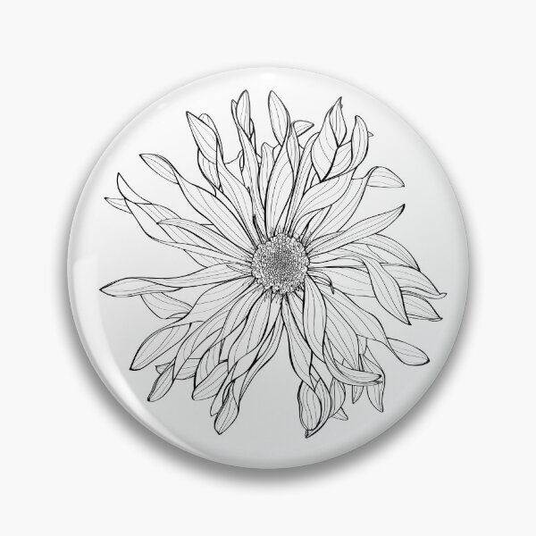 Item preview, Beautiful monochrome, line, black and white gerbera flower isolated. Hand-drawn contour lines and strokes. designed and sold by MatyKotiv.