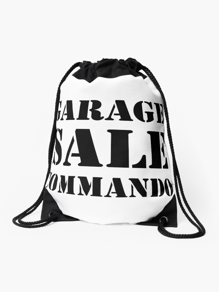 Garage Sale Commando Funny Drawstring Bag By Thebeststore Redbubble