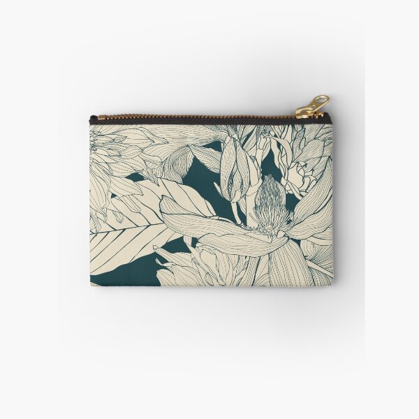 Item preview, Line magnolia, dahlia flowers,  tropical leaves hand drawn line art background. designed and sold by MatyKotiv.