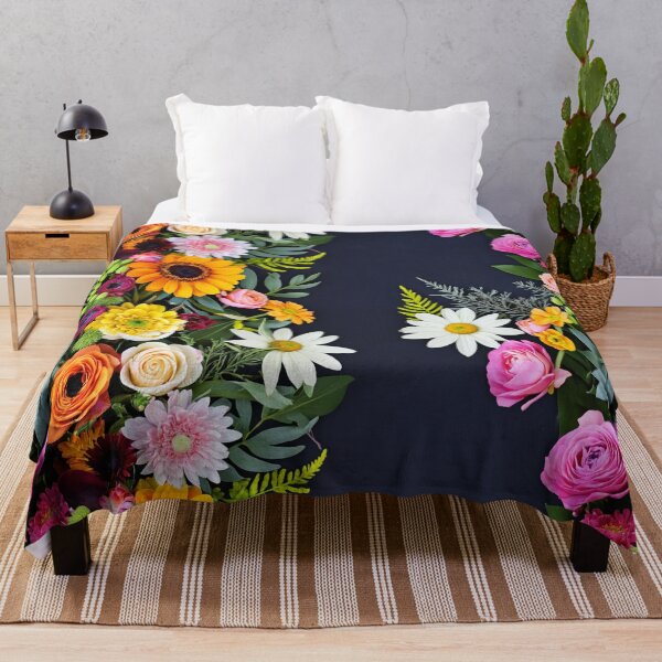 Item preview, Bright and colorful floral arrangement with various blooms and foliage on a dark background designed and sold by Giuseppe Cammino.