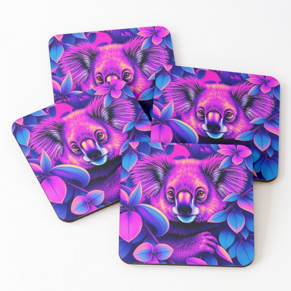 Item preview, Beautiful Koala in Neon Pink and Blue designed and sold by AussieConcepts.