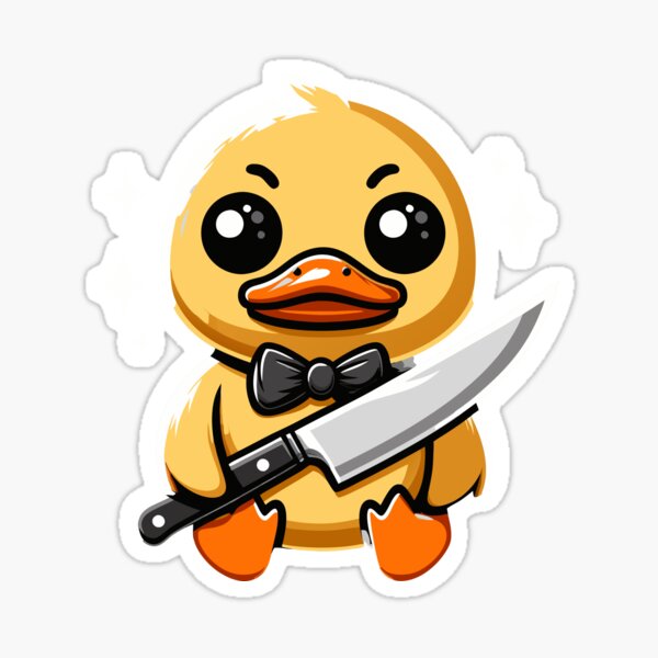 Aperçu de l'œuvre Canard mignon avec un couteau créée et vendue par DarkZeka.