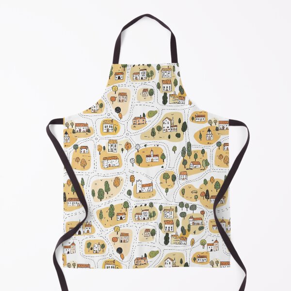 Item preview, Village street Map. Small Town house roads trees landscape  designed and sold by Milatoo.