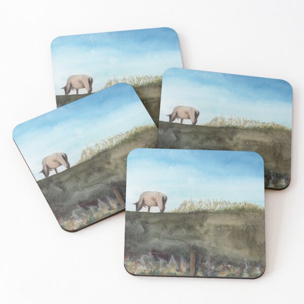 Item preview, Deichschaf – Watercolor Scene from the North Sea designed and sold by Laura Hartleif.