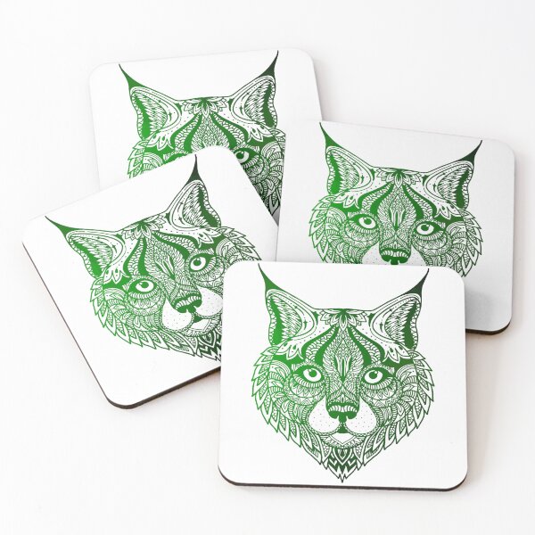Item preview,  Green Mandala Cat: A Harmonious Fusion of Feline Grace and Sacred Geometry designed and sold by freeArt10.