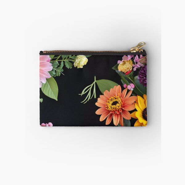 Item preview, Bright and colorful floral arrangement with various blooms and foliage on a dark background designed and sold by Giuseppe Cammino.
