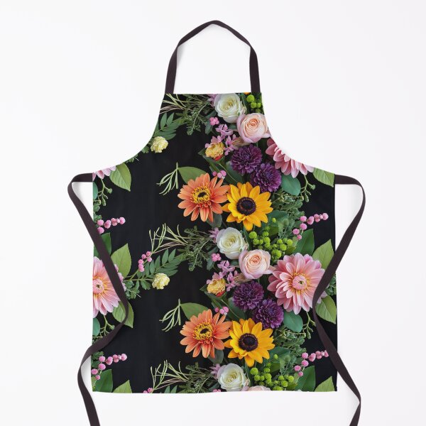Item preview, Bright and colorful floral arrangement with various blooms and foliage on a dark background designed and sold by Giuseppe Cammino.