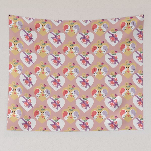 Item preview, Kissing Dogs & Fancy Steak in colorbackground designed and sold by saraartjem.