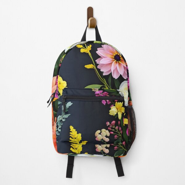 Item preview, Bright and colorful floral arrangement with various blooms and foliage on a dark background designed and sold by Giuseppe Cammino.