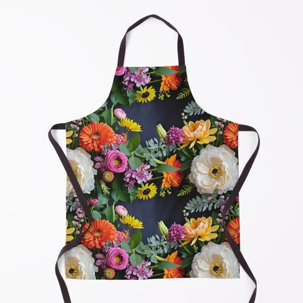 Item preview, Bright and colorful floral arrangement with various blooms and foliage on a dark background designed and sold by Giuseppe Cammino.
