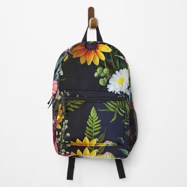 Item preview, Bright and colorful floral arrangement with various blooms and foliage on a dark background designed and sold by Giuseppe Cammino.