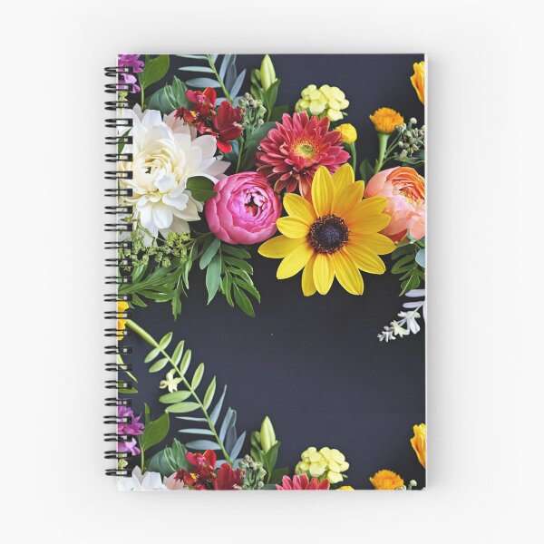 Item preview, Bright and colorful floral arrangement with various blooms and foliage on a dark background designed and sold by Giuseppe Cammino.