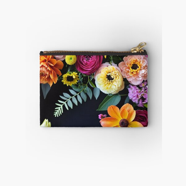 Item preview, Bright and colorful floral arrangement with various blooms and foliage on a dark background designed and sold by Giuseppe Cammino.