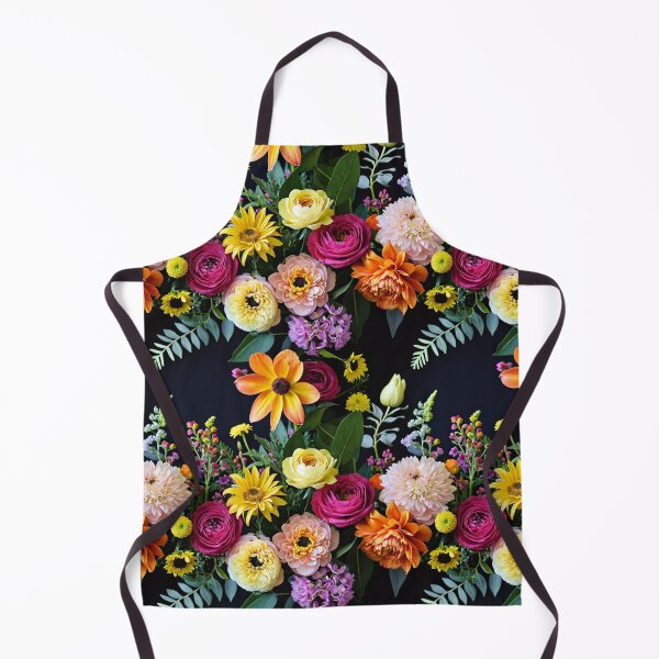 Item preview, Bright and colorful floral arrangement with various blooms and foliage on a dark background designed and sold by Giuseppe Cammino.