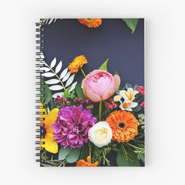 Item preview, Bright and colorful floral arrangement with various blooms and foliage on a dark background designed and sold by Giuseppe Cammino.