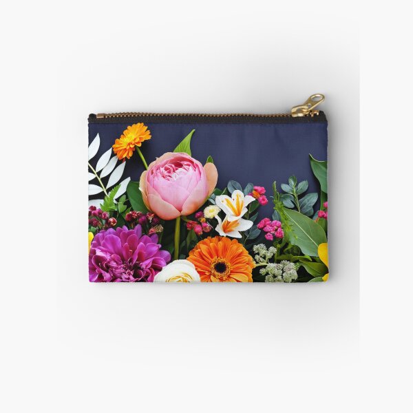 Item preview, Bright and colorful floral arrangement with various blooms and foliage on a dark background designed and sold by Giuseppe Cammino.