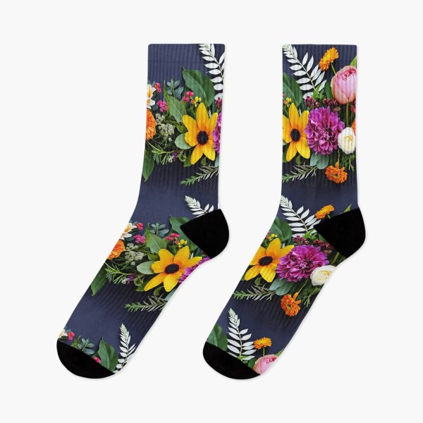 Item preview, Bright and colorful floral arrangement with various blooms and foliage on a dark background designed and sold by Giuseppe Cammino.