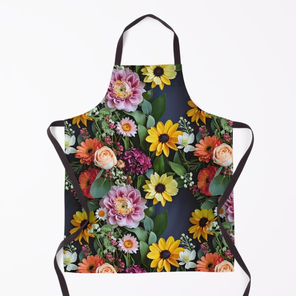 Item preview, Bright and colorful floral arrangement with various blooms and foliage on a dark background designed and sold by Giuseppe Cammino.