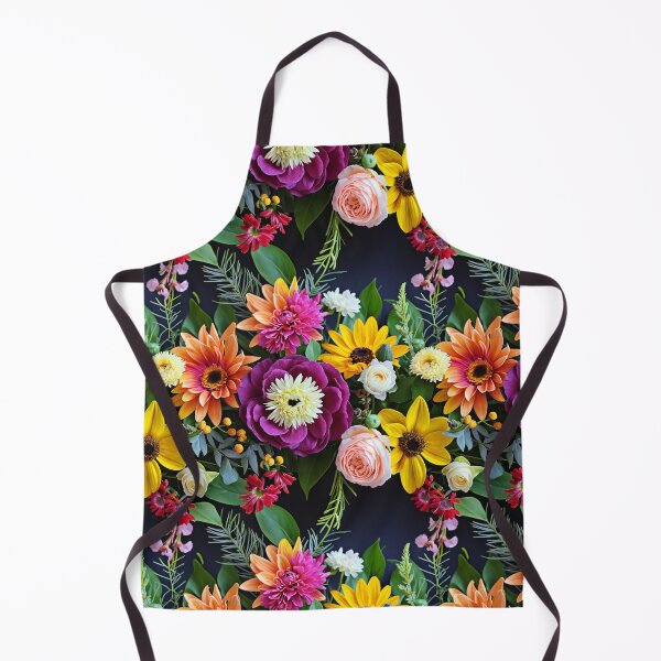Item preview, Bright and colorful floral arrangement with various blooms and foliage on a dark background designed and sold by Giuseppe Cammino.