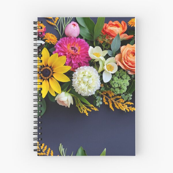 Item preview, Bright and colorful floral arrangement with various blooms and foliage on a dark background designed and sold by Giuseppe Cammino.
