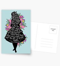 Alice in Wonderland Quote Silloette Postcards