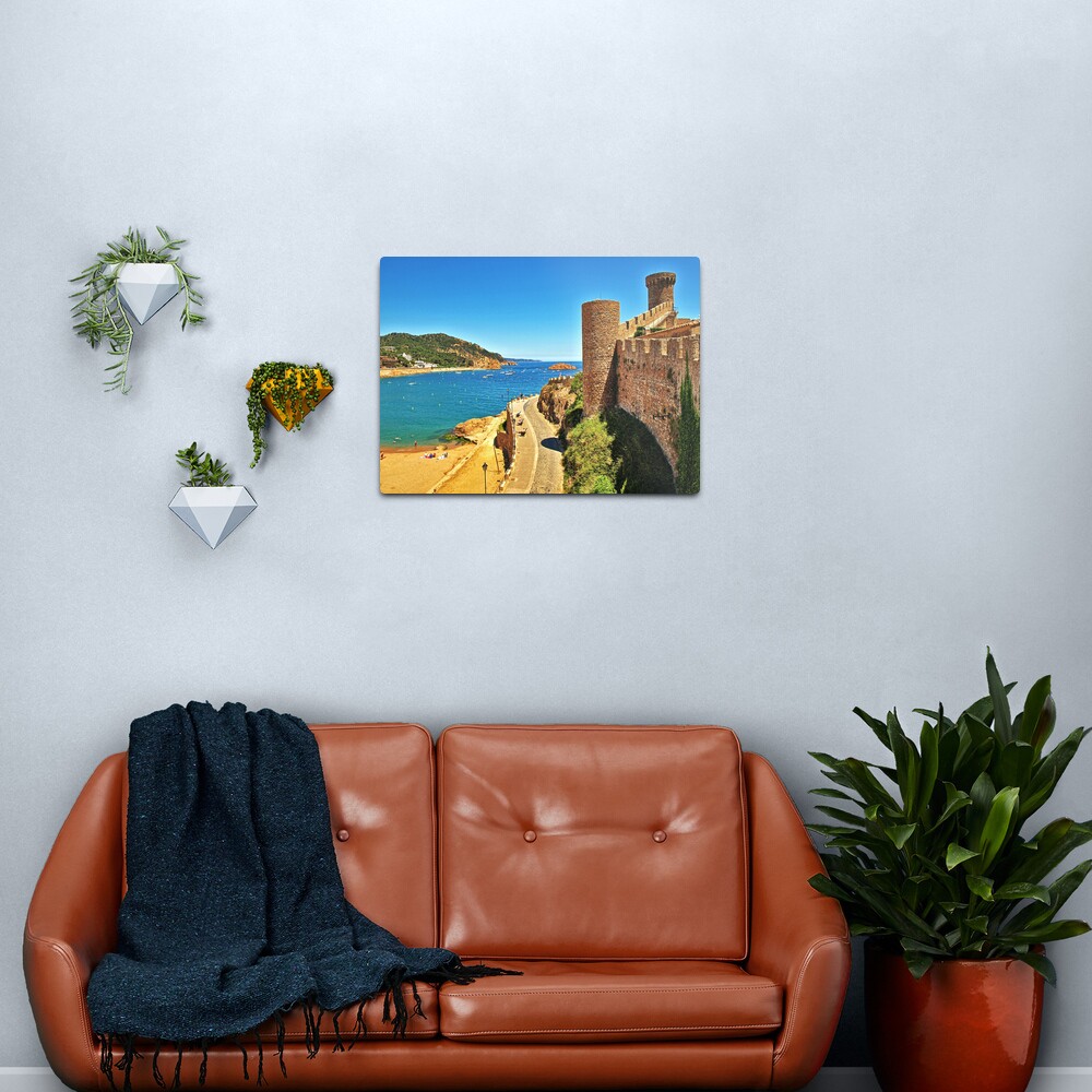 The Beach & the Castle Metal Print