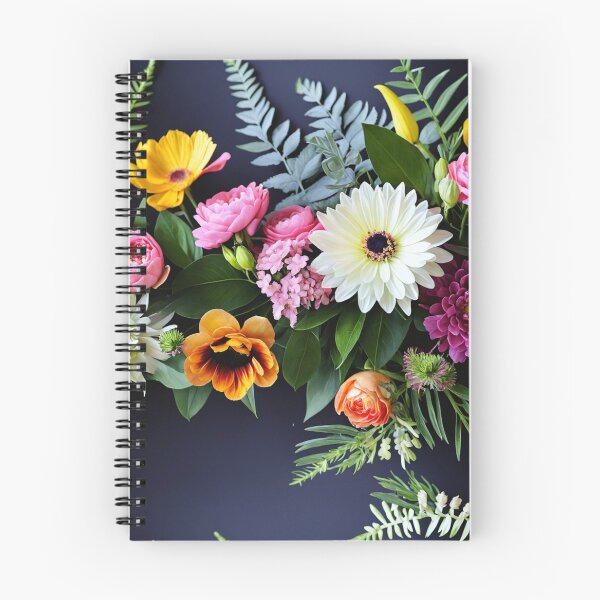 Item preview, Bright and colorful floral arrangement with various blooms and foliage on a dark background designed and sold by Giuseppe Cammino.