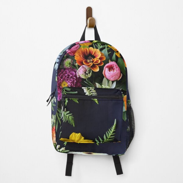 Item preview, Bright and colorful floral arrangement with various blooms and foliage on a dark background designed and sold by Giuseppe Cammino.