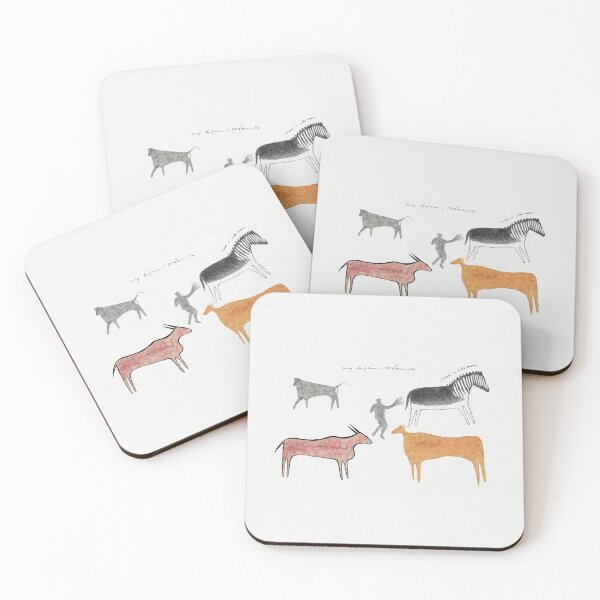 Item preview, African ancient Cave painting vintage illustration designed and sold by Vintage Designs +.