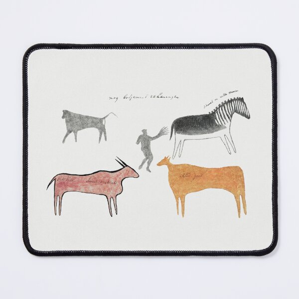 Item preview, African ancient Cave painting vintage illustration designed and sold by Vintage Designs +.