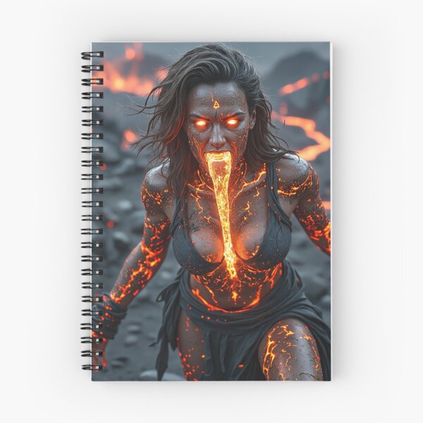 Item preview, In a barren, volcanic landscape, a fierce woman stands amidst jagged black rocks designed and sold by Giuseppe Cammino.