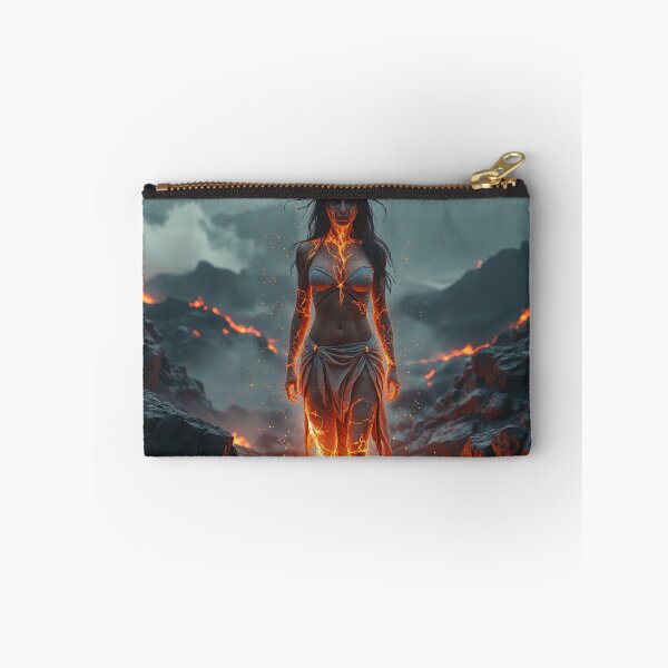 Item preview, In a barren, volcanic landscape, a fierce woman stands amidst jagged black rocks designed and sold by Giuseppe Cammino.