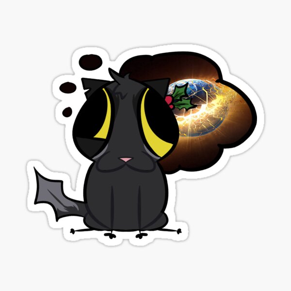 Item preview, goofy silly black cat hollyleaf warrior cats funny crazy thinking designed and sold by Rexoox.