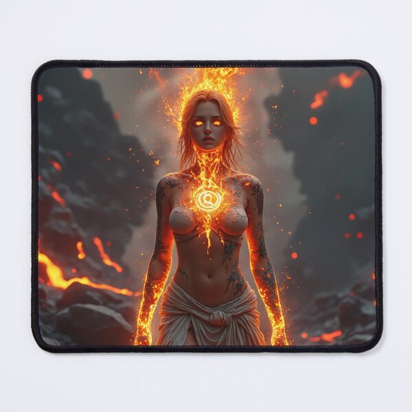 Item preview, In a barren, volcanic landscape, a fierce woman stands amidst jagged black rocks designed and sold by Giuseppe Cammino.