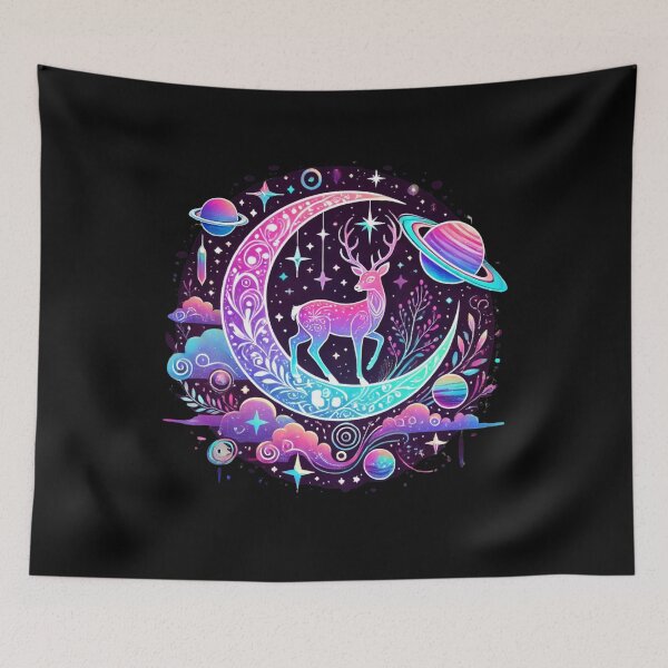 Item preview, Galactic Deer on the Moon designed and sold by HarriPaloma.