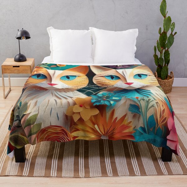 Item preview, Colrful cats and flowers art designed and sold by Photopat.